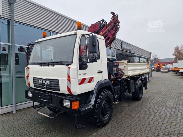 Tipvogn MAN 13.180 AK 4x4 Allrad/Single/Kran Hiab Tüv neu