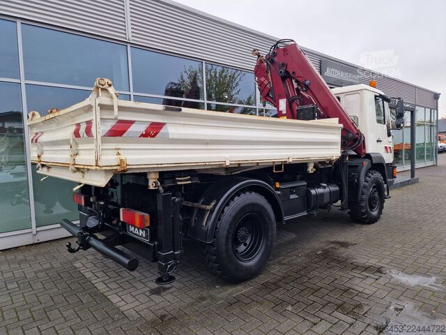 Tipvogn MAN 13.180 AK 4x4 Allrad/Single/Kran Hiab Tüv neu