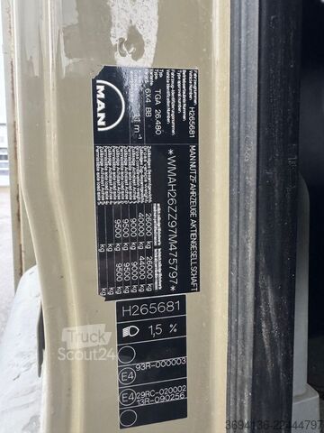 Kamyon üzerine monteli vinç MAN TGS 26.480 6x4 PK 25001 EL 25,1 m Seilwinde Funk