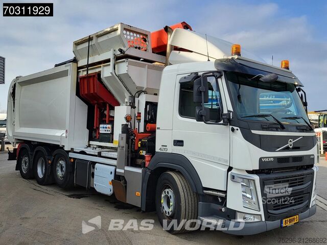 Veículo de recolha de resíduos Volvo FM 420 FM 8X2 Palfinger PK23501 Kran Crane VDL ...