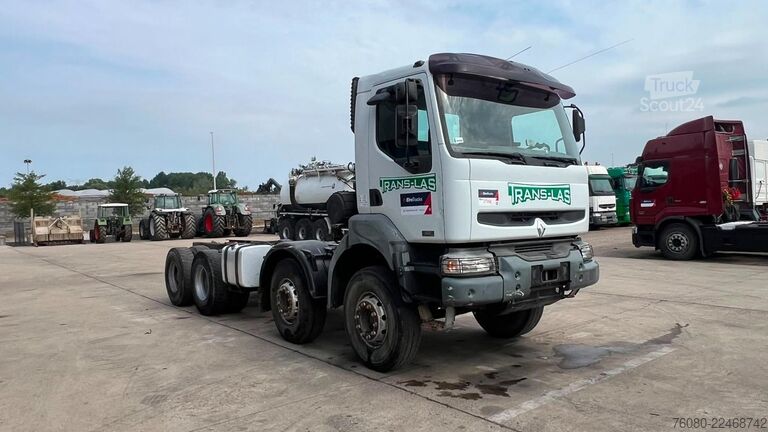 Шаси с кабина Renault KERAX 420 (8X4 / LAMES / BIG AXLE / GRAND PONT ...