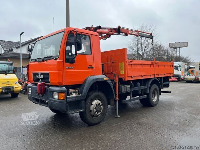 LKW mit Pritsche (offen) MAN L2000 14.224 LAK 4x4 Pritsche Kran Atlaskran+Fun