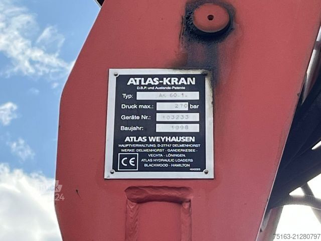 Platforminis sunkvežimis MAN L2000 14.224 LAK 4x4 Pritsche Kran Atlaskran+Fun