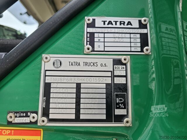 Pašizgāzējs ar celtni DAF TATRA 6X6 / T158/II  / 2 SIDE TIPPER - HMF Z CRANE