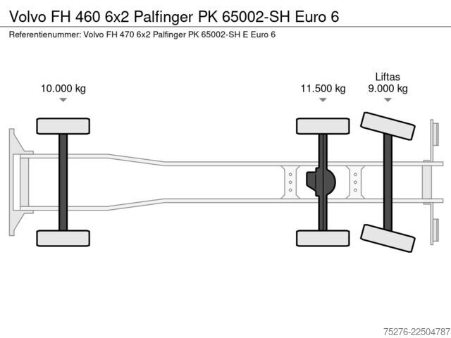 Tovornjak z žerjavom Volvo FH 460 6x2 Palfinger PK 65002-SH Euro 6