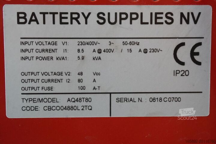 Batería de carretilla elevadora BATTERY SUPPLIES NV AQ48T80 48 V/ 80 A