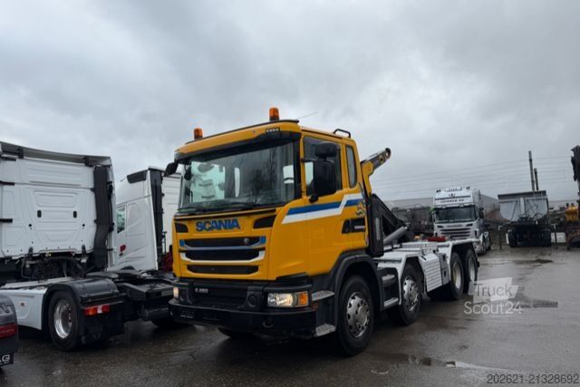 Kamion s kipom s pomičnim kontejnerom SCANIA G450 8x4 Sobag