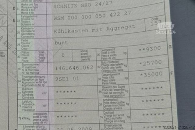 Semiremorcă frigorifică SCHMITZ CARGOBULL SKO24 Vektor 1850 Doppelstock Bitemp 2liftachse