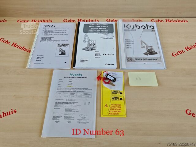 Mini-escavadora Kubota KX 121-3 2 Buckets 2 Pieces!