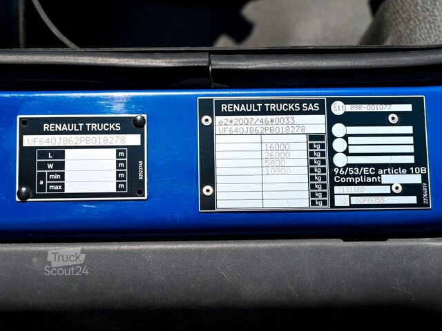 Autocarro con pianale e telone RENAULT D16 280 GlobalCab