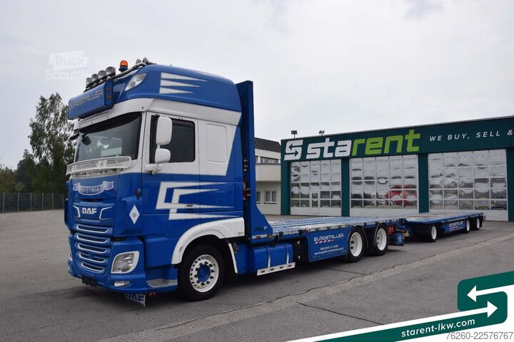 Camion jumbo DAF XF SSC 530 FMS-Aufbau + Hangler Plateuanhänger
