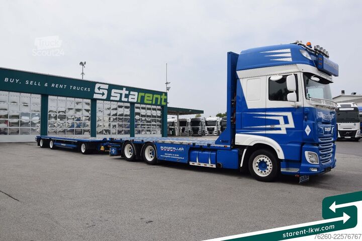Camion jumbo DAF XF SSC 530 FMS-Aufbau + Hangler Plateuanhänger