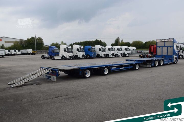 Camion jumbo DAF XF SSC 530 FMS-Aufbau + Hangler Plateuanhänger