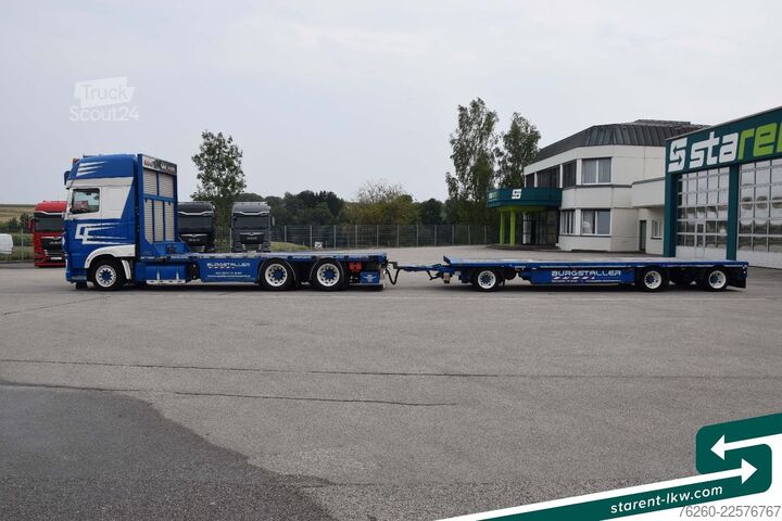Camion jumbo DAF XF SSC 530 FMS-Aufbau + Hangler Plateuanhänger