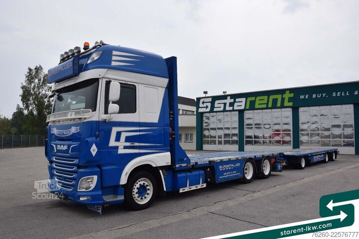 LKW mit Pritsche (offen) DAF XF SSC 530 FMS-Aufbau + Hangler Plateuanhänger