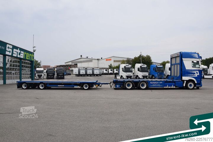 LKW mit Pritsche (offen) DAF XF SSC 530 FMS-Aufbau + Hangler Plateuanhänger