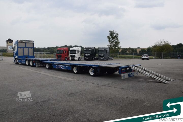 LKW mit Pritsche (offen) DAF XF SSC 530 FMS-Aufbau + Hangler Plateuanhänger