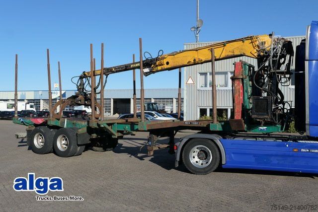 Puspriekabė  Diebolt, Teleskop., Holzladekran, 2-Achser, BPW