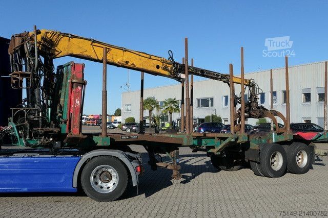 Puspriekabė  Diebolt, Teleskop., Holzladekran, 2-Achser, BPW