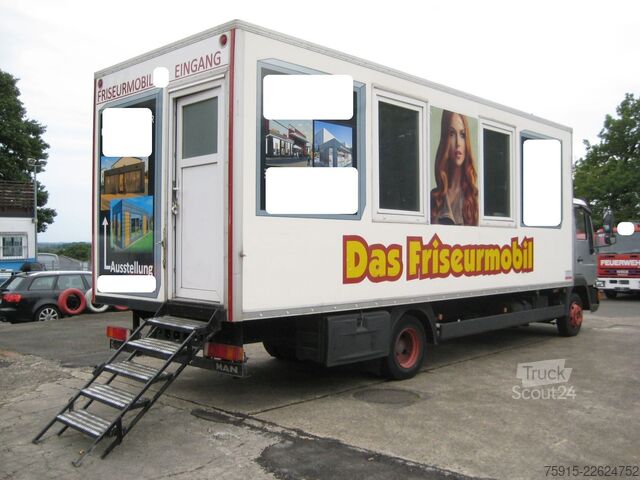 Lastebil med spesialtilpasset påbygg MAN 8.163 Friseurmobil 4 Arbeitsplätze *TÜV 08-2027*