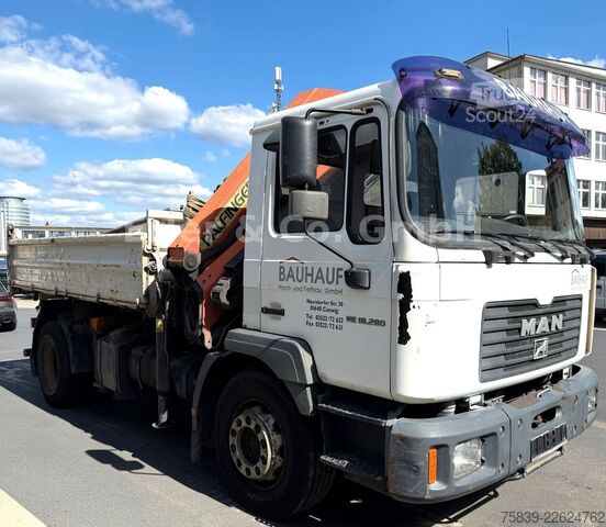 Trójstronna wywrotka MAN FE 280, PK 12.502, Funk, Greifer