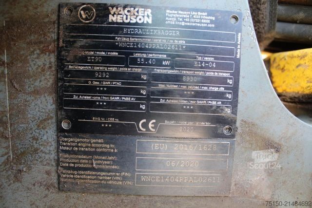Ķēžu ekskavators WACKER Neuson ET 90 - SW 33 Likufix - Nr.: 611