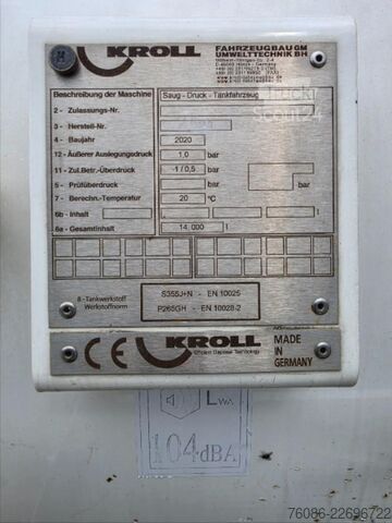 Vehicul de aspirație MAN TGS 28.470 KROLLCOMBI K14.0/28P!! 89dkm en 2292...