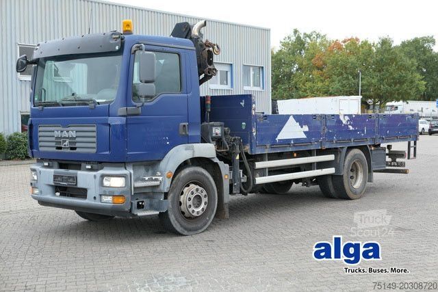 Tovornjak s ploščadjo MAN 18.280 TGM 4x2, Hiab 099B-1Hiduo, Funk, Klima