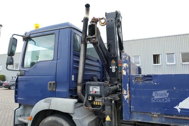 Düz kasa kamyon MAN 18.280 TGM 4x2, Hiab 099B-1Hiduo, Funk, Klima