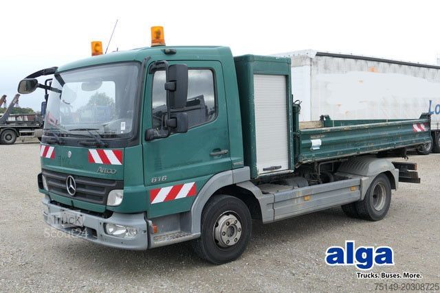 Tippbil skåpbil MERCEDES-BENZ 816 K Atego 4x2, 3. Sitz, 2x AHK, Diff-Sperre