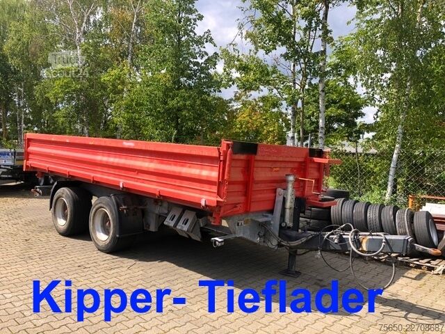 Three-way tipper trailer Möslein TTD 19 Schwebheim  19 t Tandemkipper- Tieflader, Breitbereifung