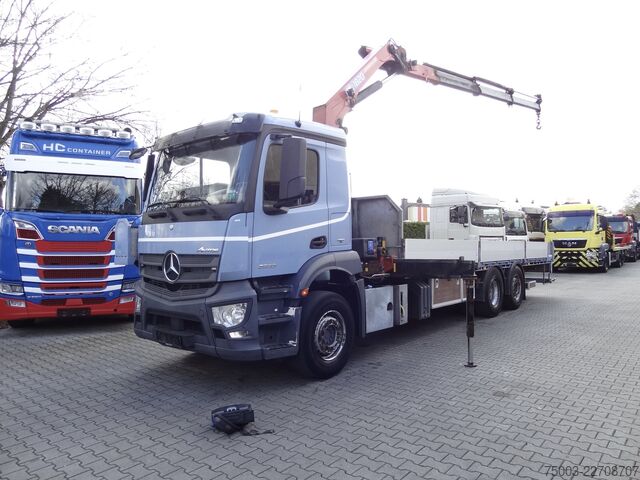 Flatbed truck Mercedes-Benz Actros 2533 6X2 HMF 1820 Langmaterial