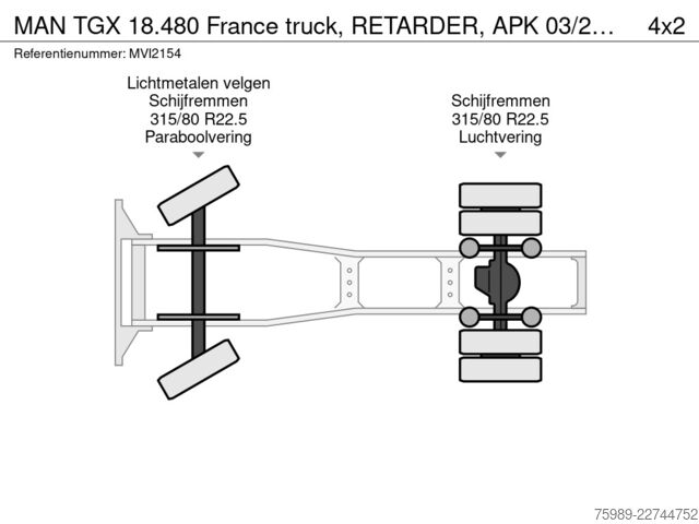 Standard-SZM MAN TGX 18.480 France truck, RETARDER, APK 03/2027,...