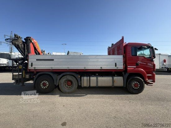 Тристранен самосвал MAN TGS 26.440 6X4 HYDRO 2-SEITENKIPPER,  PALFINGER PK 22002-EH BJ 2018!!!