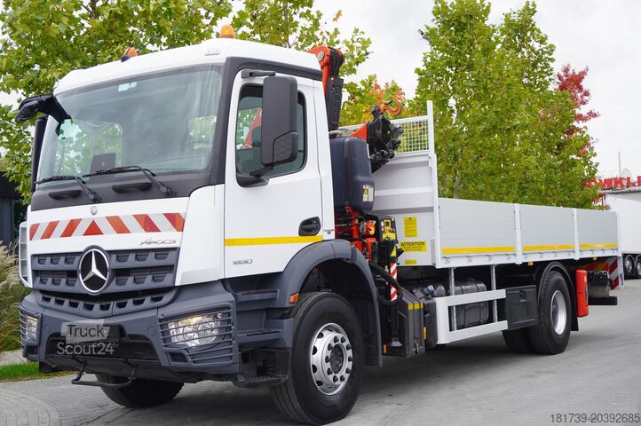 Široká strana s HDS Mercedes-Benz Arocs 1830 / Flatbed 16 EPAL / HDS Fassi