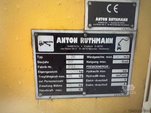 Platformă de lucru montată pe camion MERCEDES-BENZ SK 1417 4x4 Ruthmann T250