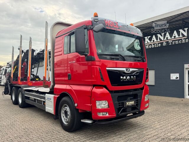 Camión forestal MAN 33.500 TGX 6x4 Holztransporter Kran Loglift F115