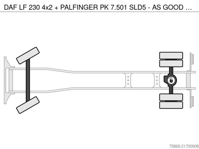 Camion-grue DAF LF 230 4x2 + PALFINGER PK 7.501 SLD5 - AS GOOD ...