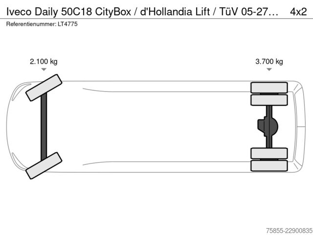  Iveco Daily 50C18 CityBox / d'Hollandia Lift / TüV 05-27