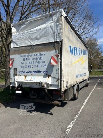 Platós teherautó ponyvával MERCEDES-BENZ 1224L-Schalter-Klima-Schlafkabine-Standheizung