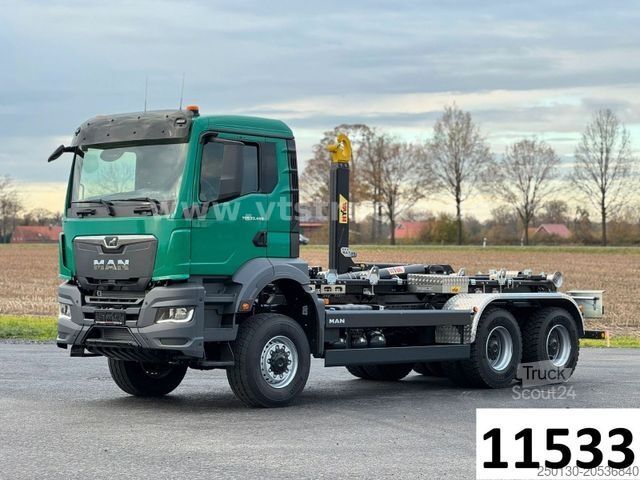 Φορτηγό γερανός roll-off MAN TGS 33.480 6x6 BL HYVA-Abrollkipper *NEU*