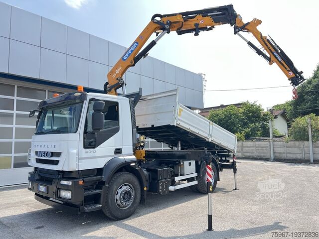 ανατρεπόμενο φορτηγό τριών κατευθύνσεων με γερανό Iveco Stralis 270