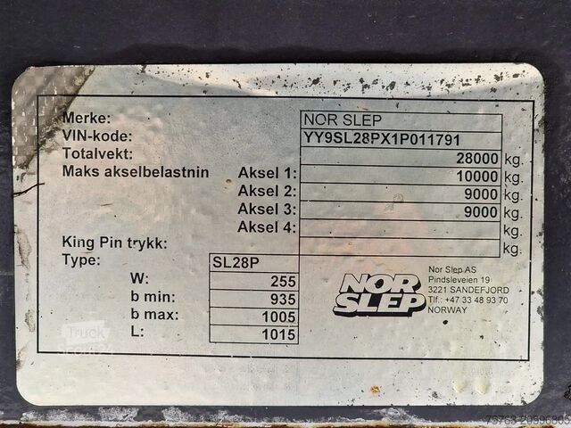 Platforma ładunkowa Norse Nor-Slep - 3 axle - Side boards -