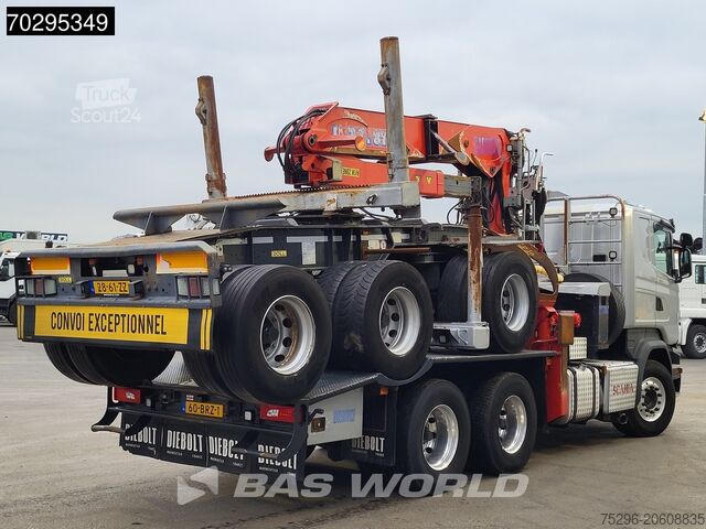 Log transporter Scania R580 R 6X4 NL-Truck Diebolt D28.81 Kran Crane H...