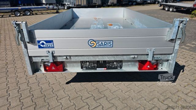 Tresidet tipphenger SARIS Rückwärtskipper 306x170x30cm Anhänger 2000kg zGG