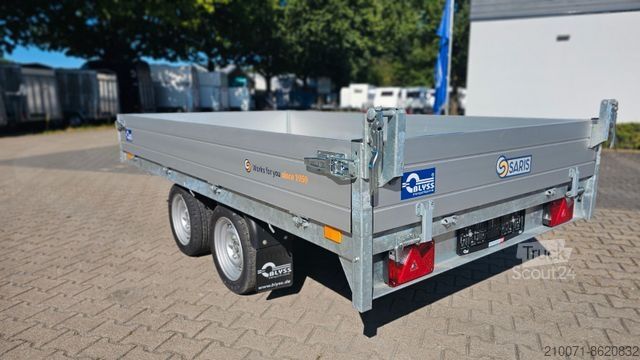 Tresidet tipphenger SARIS Rückwärtskipper 306x170x30cm Anhänger 2000kg zGG