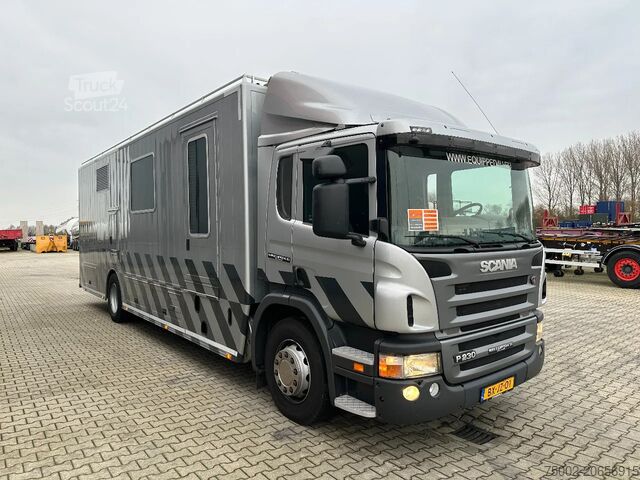 Scania P230 TOP: multifunctionele ruimte met airco (camper?), 22kVA generator, hydraulische steunpot Scania P230 TOP: multifunct. ruimte met airco (camper?...