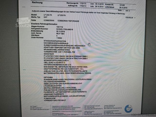 Autoutilitară cu macara montată pe șasiu de camion DAF LF 230*Palfinger Kran PK5.501 Solid+Funk+Greifer