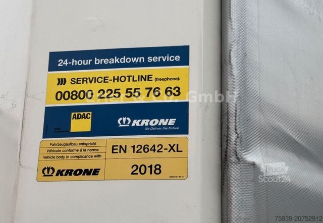 Auflieger mit Pritsche & Plane KRONE Edscha, Liftachse, 385/65