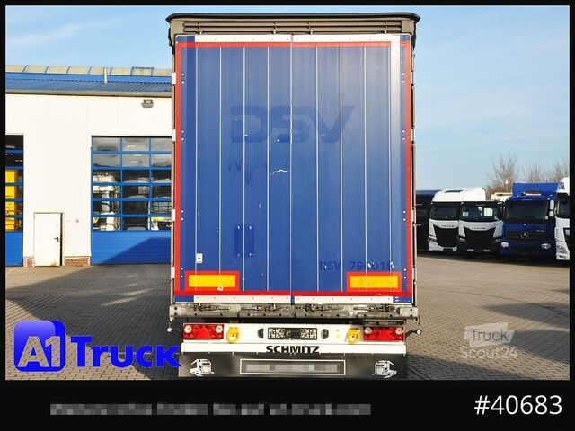 Atvira puspriekabė su tentu SCHMITZ SCB 24, Mega, Speed Curtain, VDI 2700, TÜV 10/2026